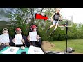 INSANE Backyard SUPER Trampoline NBA Dunk Contest!