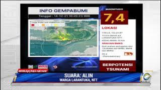 Gempa Magnitudo 7,4 Guncang NTT Berpotensi Tsunami