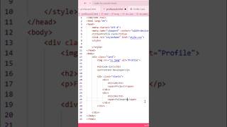 Profile Card using HTML& CSS #webdevelopment #html #codegirl #codegirl #codinglife #codingproject