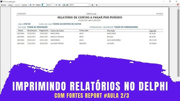 Imprimindo Relatórios no Delphi utilizando o FORTES REPORT - Detail Band - #Aula 02/03