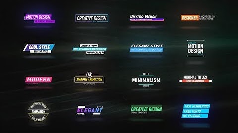 Elegant Title Animation After Effects Templates