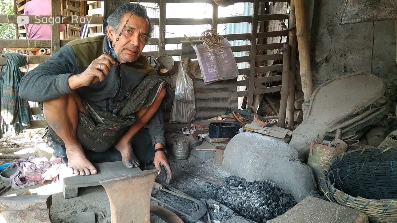 Knife making by an old blacksmith in Bangladesh Blacksmithing Hand