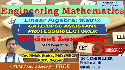 Eigen values of Matrix/Engg. Mathematics//GATE/BPSC Assistant professor/Lecturer/Dr. Nitish Sinha