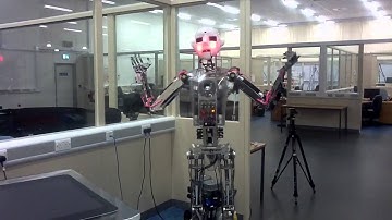 RoboThespien Robot doing Star Wars scene at the Bristol Robotics Laboratory (BRL)