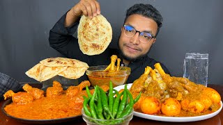 ASMR EATING POROTTA, CHICKEN CURRY  AND MUTTON CURRY WITH FRIED RICE , FOOD EATING SHOW