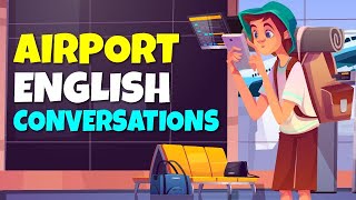 ENGLISH CONVERSATIONS at the AIRPORT | 30 minutes English story Compilation