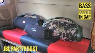 Jbl boombox3 Partyboost Bass booster in car!!🔥