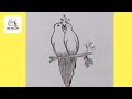 How to draw lovely couple Bird।। Couple birds pencil sketch drawing ।। Couple birds drawing....