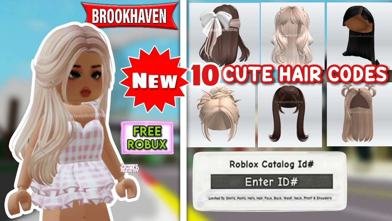 NEW* 10 CUTE HAIR ID CODES FOR BROOKHAVEN ????RP, BERRY AVENUE AND ...