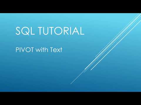 Video: Što je pivot u SQL upitu?