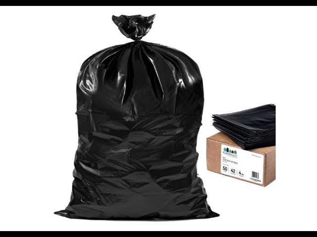 Cleanit 42 Gallon Black Contractor Bags, 33x48, 3MIL, 50 Bags (CIS33483)