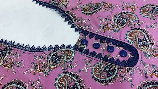 خیاطة صدر دشداشة بسيطة و رائعة - Blouse Design