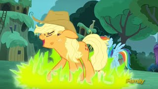 "Applejack" transforming into Queen Chrysalis