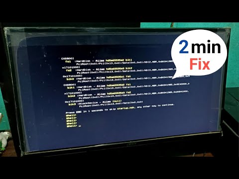Press esc in 1 second to skip startup.nsh any other key to continue /EFI Shell version 2.70 Solution