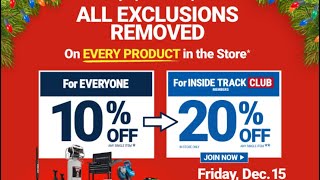 20% off of everything at Harbor Freight, no exclusions!