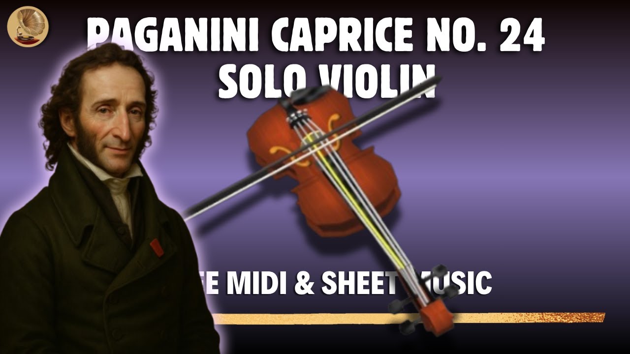 Paganini – Caprice No. 24 in A Minor | Violin Tutorial [Free MIDI & Sheet Music]