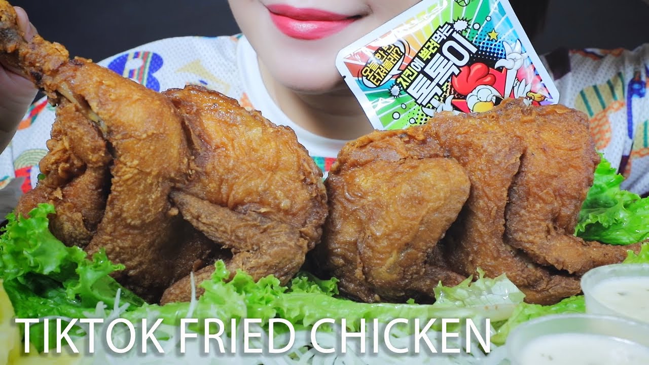 ASMR MUKBANG TIKTOK FRIED CHICKEN CRUNCHY EATING SOUND LINHASMR 먹방 YouTube