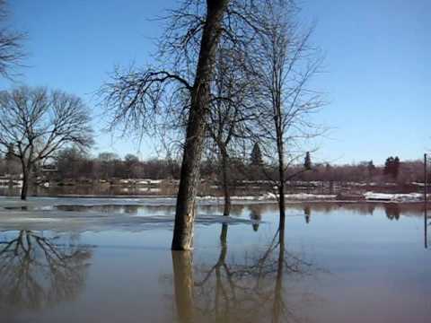 Red River flooding in Winnipeg St. Vital Park - Ap...