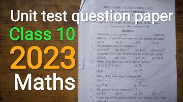 Class 10 Maths unit test question paper 2023 Seba board Assam