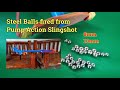 Steel Balls Fired from Pump Action Slingshot