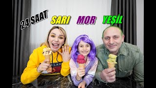 24 SAAT TEK RENK SARI MOR YEŞİL CHALLENGE!