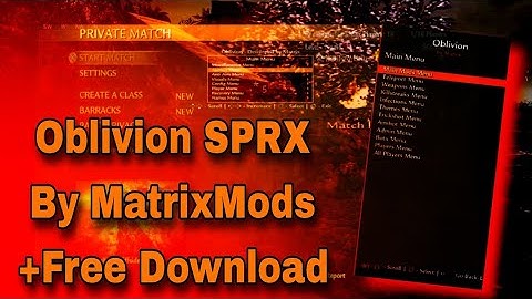 WAW Oblivion Sprx Menu By MatrixMods Ps3