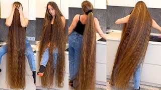 RealRapunzels | Perfect, Heavy Floor Length Hair in The Kitchen (preview)