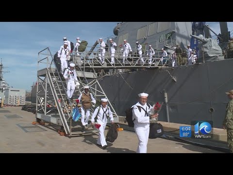 Sailors aboard destroyer