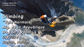 Climbing Voie Normale Aiguille De La République, Chamonix