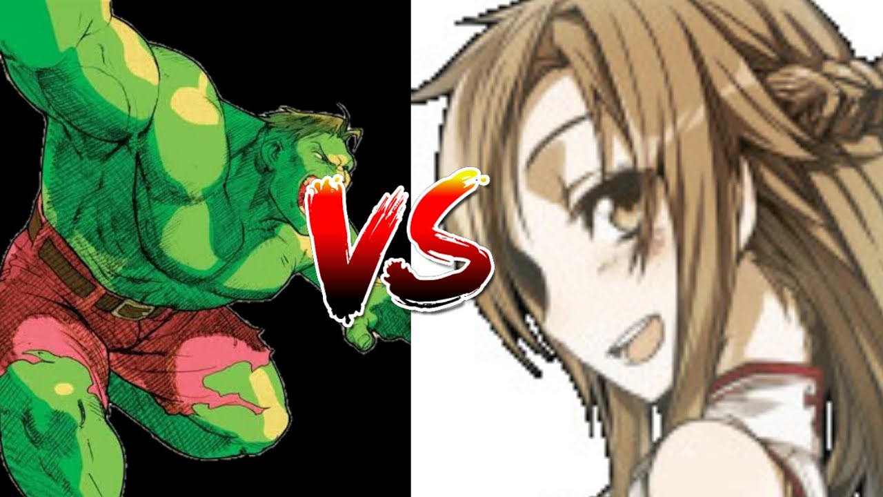 Hulk (by Acey-Kong) vs Asuna (by sennou room) en mugen chars (pedido)