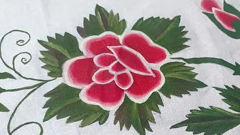 Red Rose Painting On Fabric/Rose Painting on Fabrics For Beginners @uniquecooksndesign2750