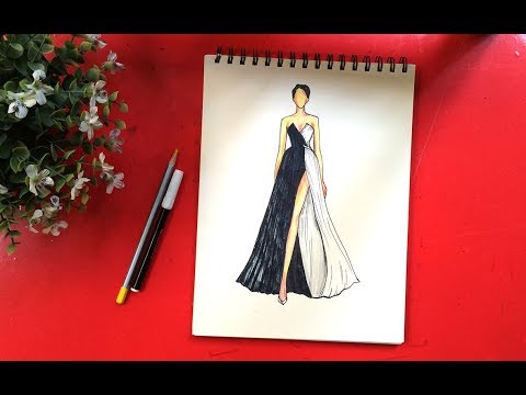 Tập thiết kế thời trang | Cách vẽ váy thời trang phong cách độc đáo | Dạy bé học