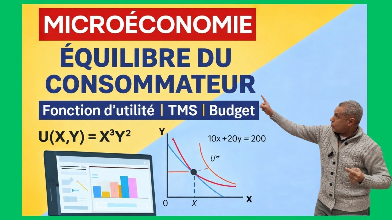 Microéconomie – Équilibre du consommateur : Fonction d’utilité, TMS, budget et courbe d'indifférence
