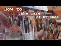 Tips for artists : HOW to take CARE of your BRUSHES. Cleaning brushes from OIL PAINT.