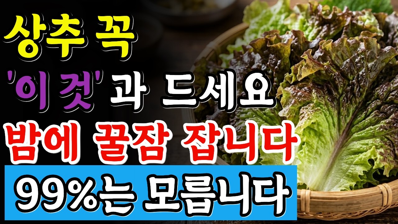 상추와 이것 함께 드세요! 밤에 꿀잠 잡니다. 모르면 평생 후회
