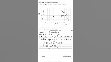 Speed, distance and time graph GCSE Maths exam question #gcsemaths #speed #distance #time #mockexam