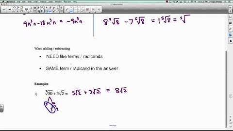 PreCalc 11: 1.4 Adding and Subtracting Radical Expressions