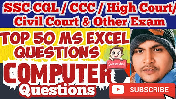Top 50 Ms Excel MCQ | SSC CGL MAINS 2023 | SSC CGL MAINS COMPUTER QUESTION | COMPUTER BY SATYAM SIR