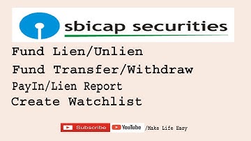 How to create watchlist and Fund Lien/Unlien in SBI Smart