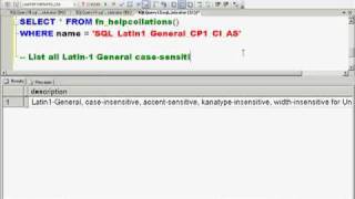 The WHERE Clause: Case Sensitivity and Collations