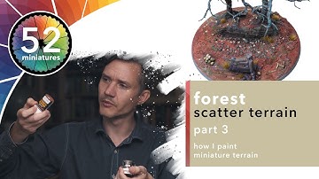 Painting Terrain - Crafting a tabletop forest scatter terrain - part 3