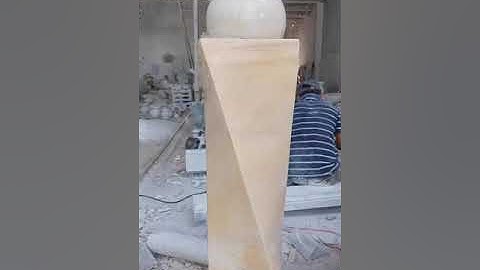 Thác nước phong thủy luân hồi, đài phun nước đá cẩm thạch vàng cà rốt để sân vườn, hồ cá - Cao 1 m