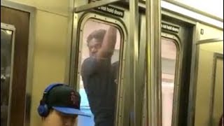 Classic NYC craziness: Subway surfer