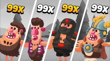 Caveman Army Unlimited vs All Dinosaur - Dino Bash 2 Travel Through Time