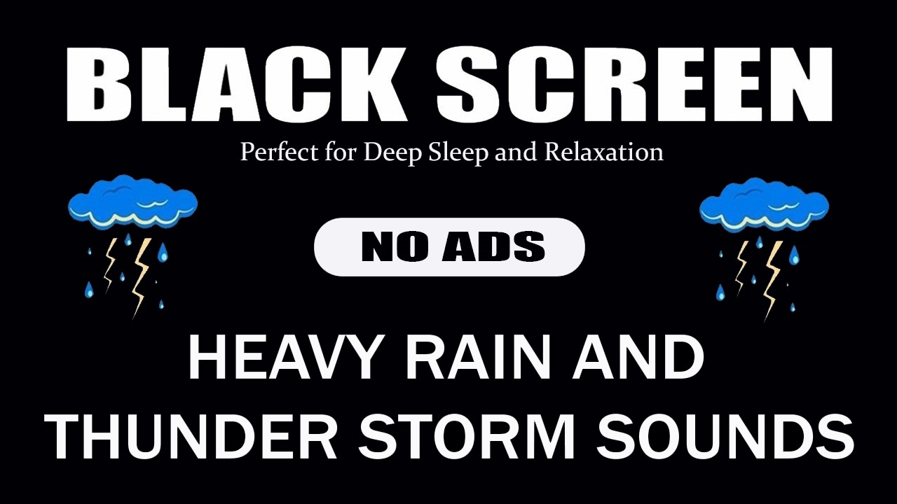 🔴 Heavy Rain and Thunder Sounds for Sleeping | Perfect for Deep Sleep and Relaxation - Black Screen
