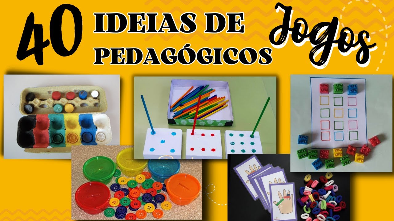 40 (quarenta) ideias de jogos pedagógicos para crianças pequenas - YouTube