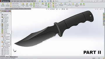 SolidWorks Beginner tutorial 7: Combat Knife - Part 2 (surface modeling)