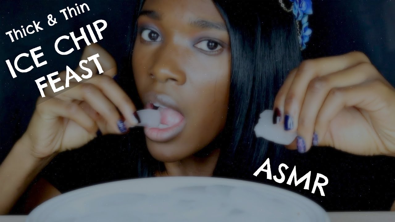 ASMR Eating Ice Chips Thick & Thin Ice Chips Feast *Extremely Crunchy