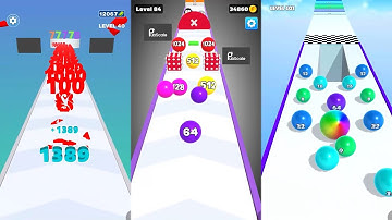 Number Dash vs Number Ball vs Ball Merge 2048 3 in one Gameplay Run & Merge
