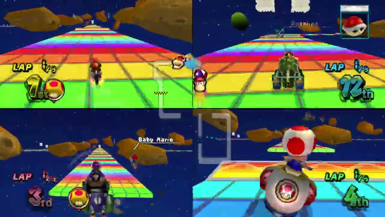 Mario Kart Wii Custom Tracks (History) ✦ 4 Players #852 (3 Tracks) Mirror